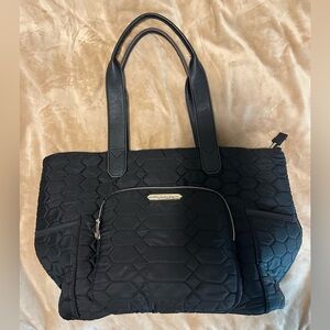 Aimee Kestenberg Black Quilted Computer Carrying  Tote with Structured Design